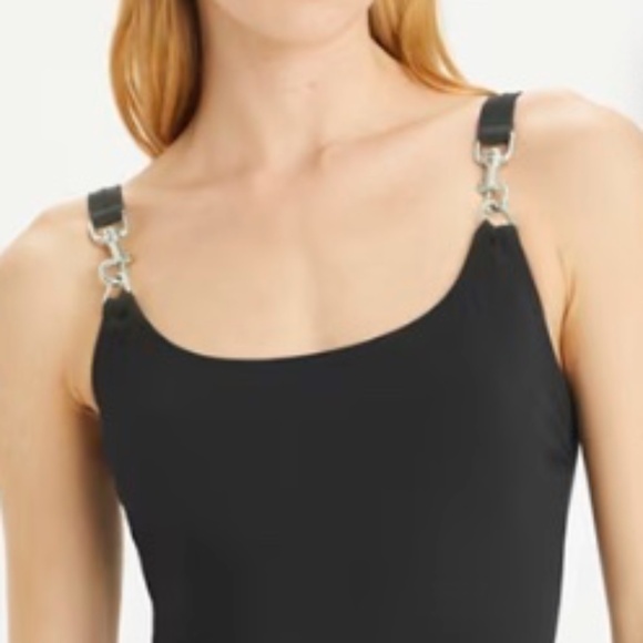 NWT - Tory Burch Clip Tank Swimsuit  Size S - Black - Picture 2 of 9